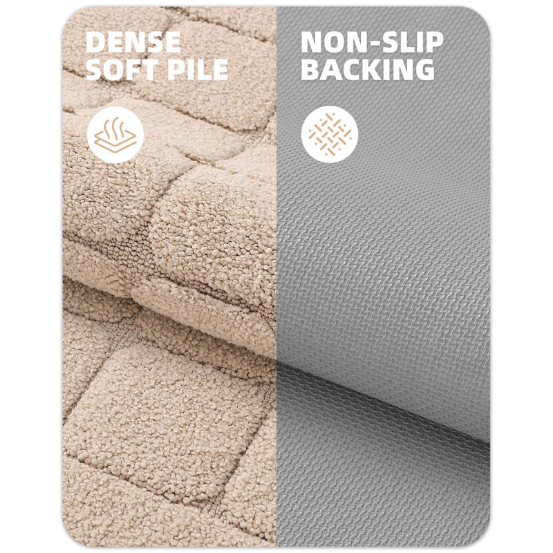 Rabun Non-Slip Bath Rug, Single - 24" W x 36" L, Khaki