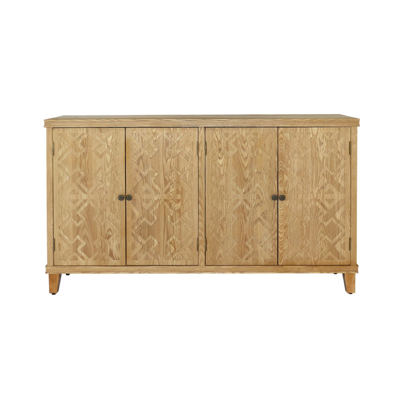 Armoire console 59 po brune pour l'entrée, les portes et l'apparence élégante Noble
