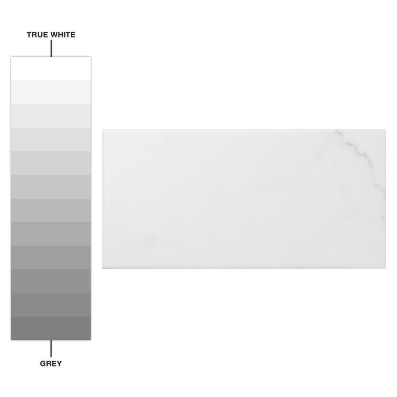 Classico Carrara 3" x 6" Ceramic Stone Look Subway Wall Tile