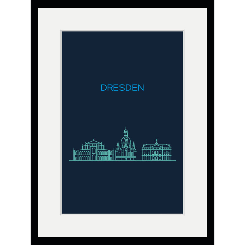 Dresden Skyline - Single Picture Frame Print, 50 cm H x 40 cm W