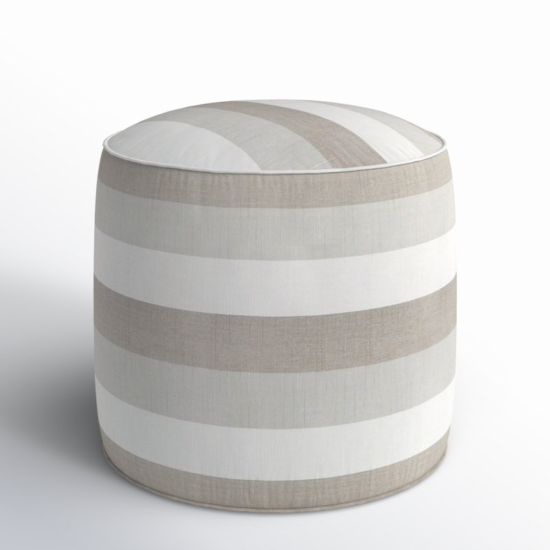 Upholstered Outdoor Ottoman with Sunbrella® Cushion, Beige