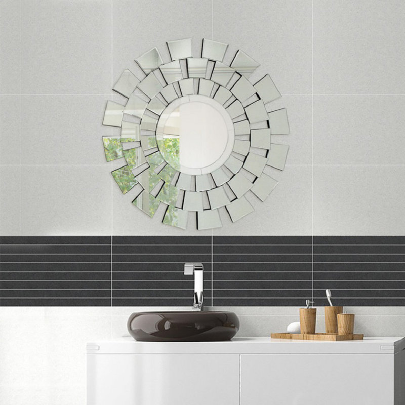 Miroir mural décoratif à cadre rond moderne 4 saisons