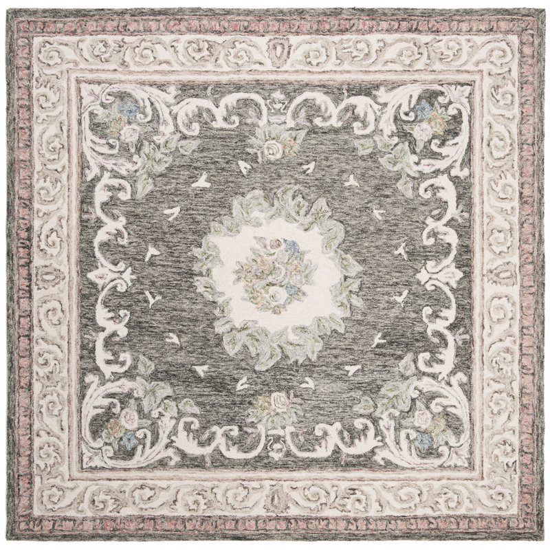 Miyuki Hand Tufted Wool Oriental Rug, Square 6'
