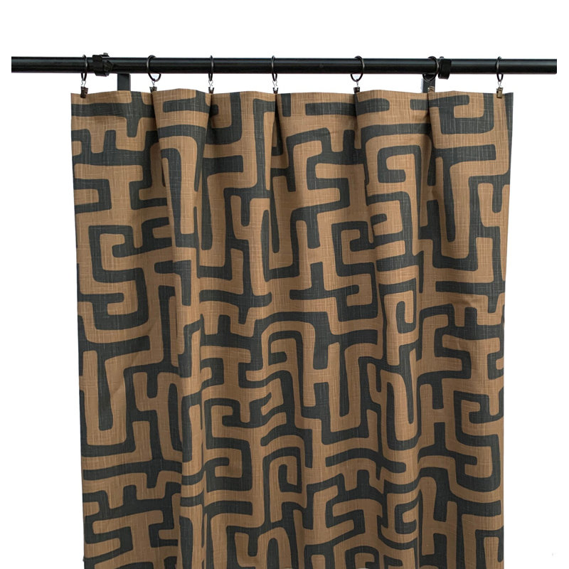 Rideaux géométriques bruns noirs, L 50 po x L 120 po