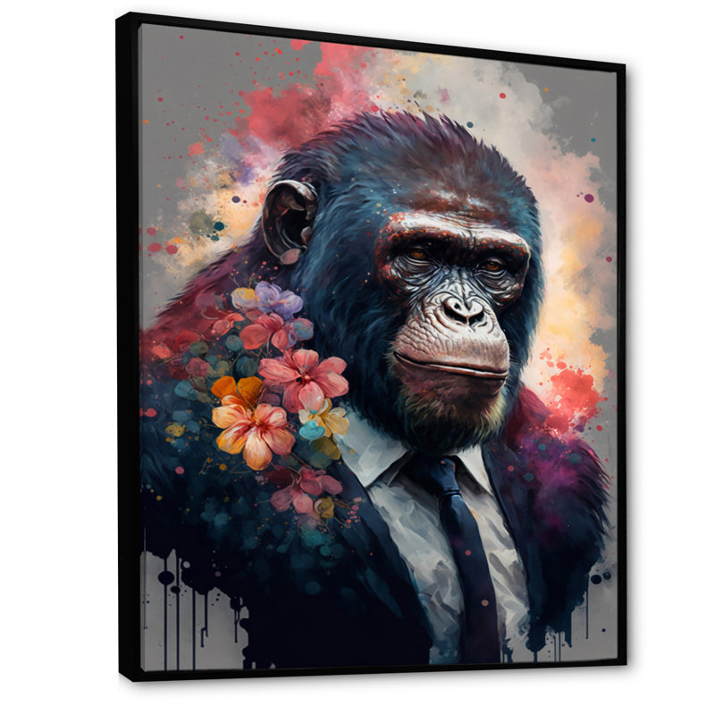 Art floral mignon - image sur toile, H 40 po x l 30 po x P 1,5 po, Toile avec cadre flottant noir