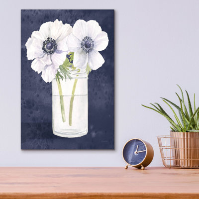  «Tranquil Blossoms 1 Navy C» par James Wiens, art mural en verre acrylique