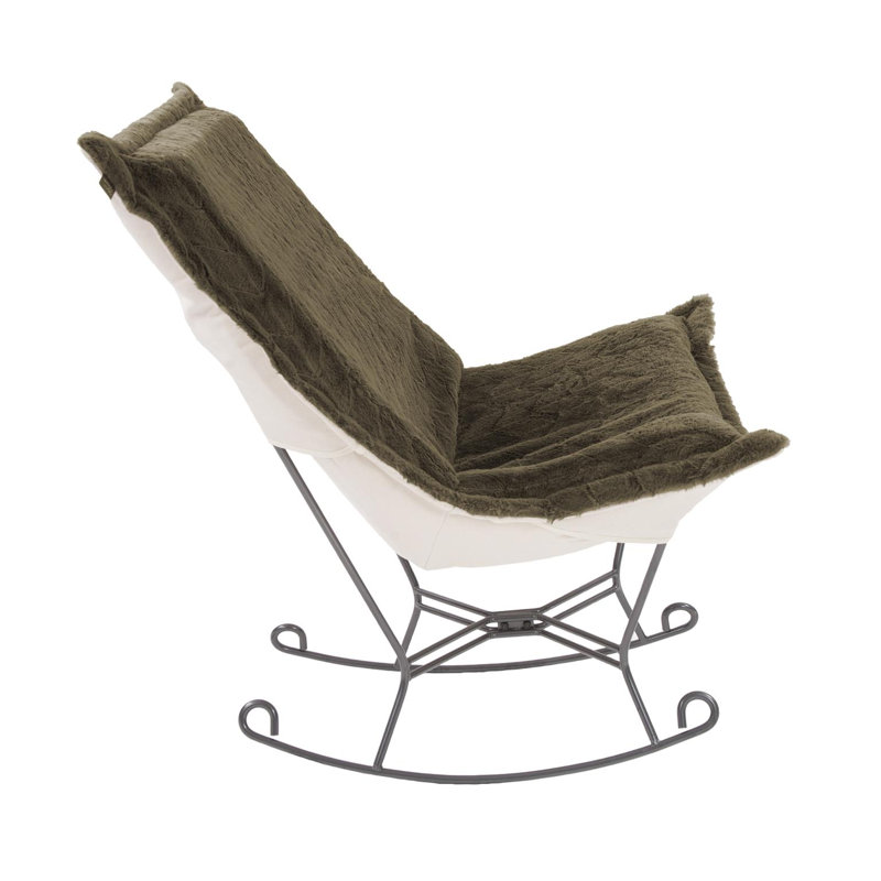 Scroll Puff Rocker Angora Moss, Mousse