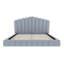Tête de lit tapissier en velours pour lit double, sans sommier tapissier-552152652