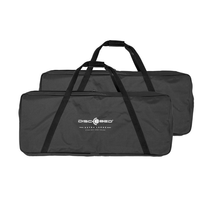 Black Steel Double Camping Cot with Storage Organizers