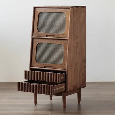 Modern Minimalist Flip Top Accent Cabinet
