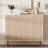 Fluted Buffet Sideboard With 3 Doors, Modern Accent Cabinet With Adjustable Shelves, Kitchen Storage With Golden Handles, Coffee Bar For Kitchen, Dining Room-1745632544