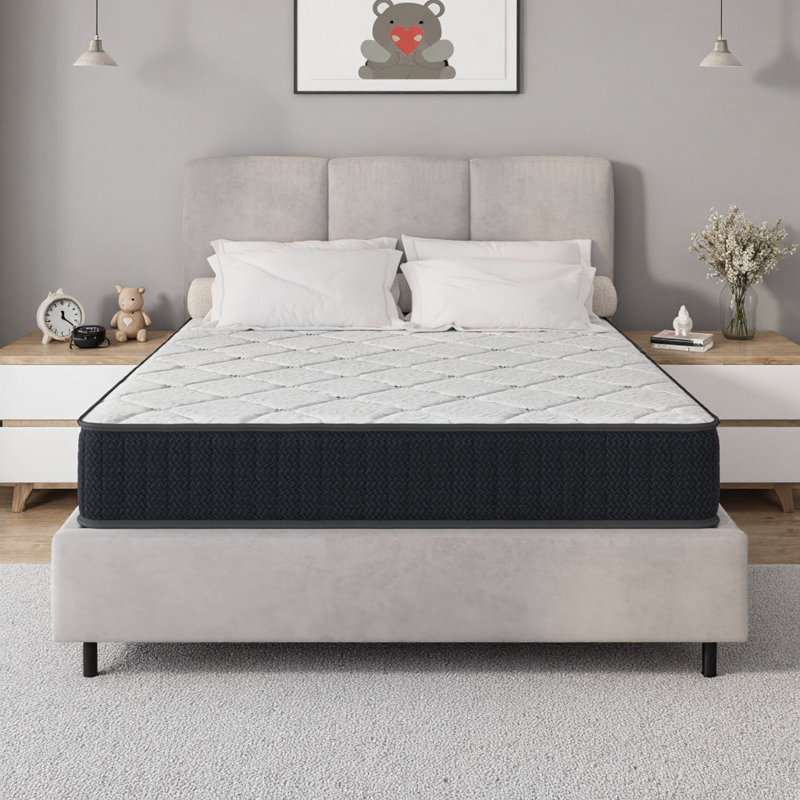 Matelas pour grand lit hybride 10 po en gel rafraîchissant - Certifié CertiPUR-US, isolement des mouvements et soulagement de la pression pour les personnes qui dorment sur le dos, le ventre et les côtés
