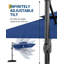 10x10Ft Square Solar LED Cantilever Umbrella , with Weighted Base-24810444