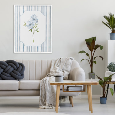Giclée encadrée Blooms And Stripes, design par Tava Studios