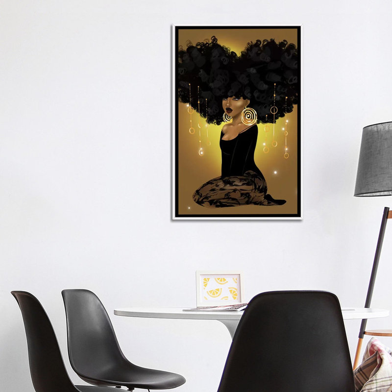 Faisceaux de miel et rêves dorés - impression d'art graphique, Aucun mat, Toile blanche encadrée