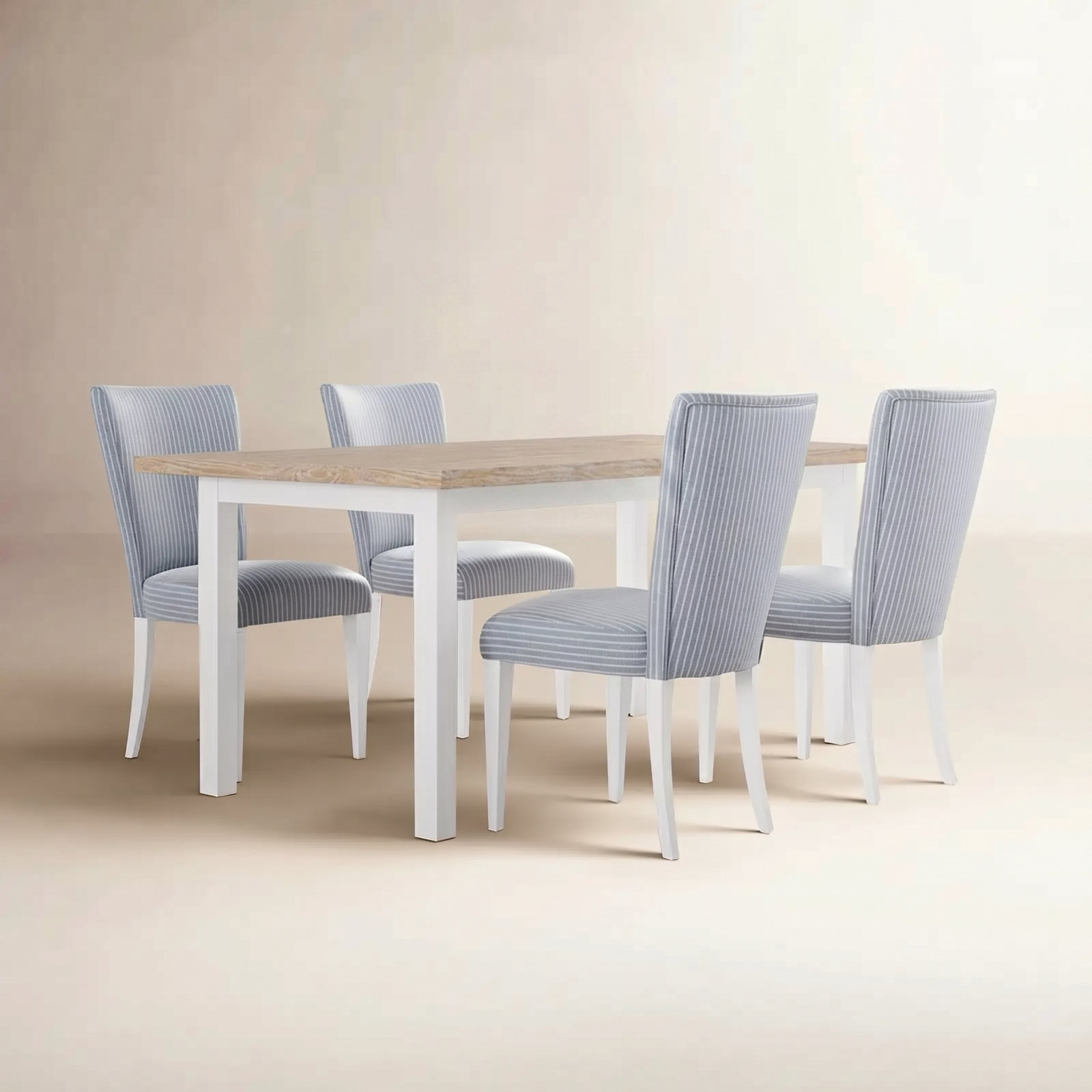 Lana Oak Dining Table Set, White