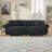 " modern 3-seater flannelette sofa | spring-wrapped cushions | stylish metal feet | 4 throw pillows | living room & bedroom-1476217123
