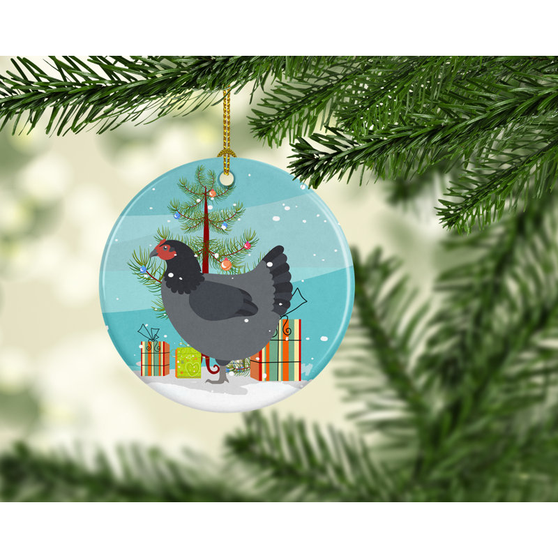 3'' Ceramic Animals Holiday Shaped Ornament