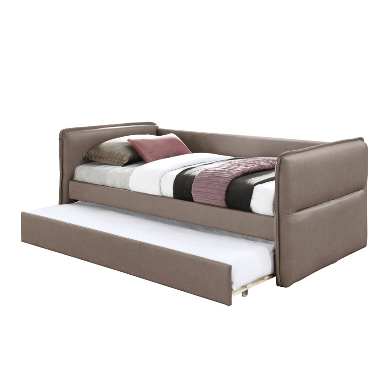 Daybed With A Trundle Guest Bed, Brown