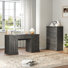 Ensemble de bureau, bureau d'écriture et classeur 2 pièces Hailiey