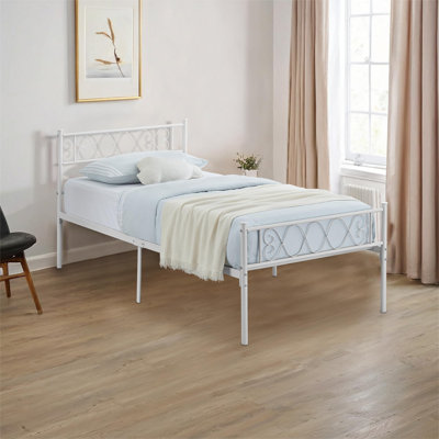 Platform Bed Frame with Headboard, Heavy Duty Mattress Foundation with Metal Slats Support, No Box Spring Needed, Under Bed Storage