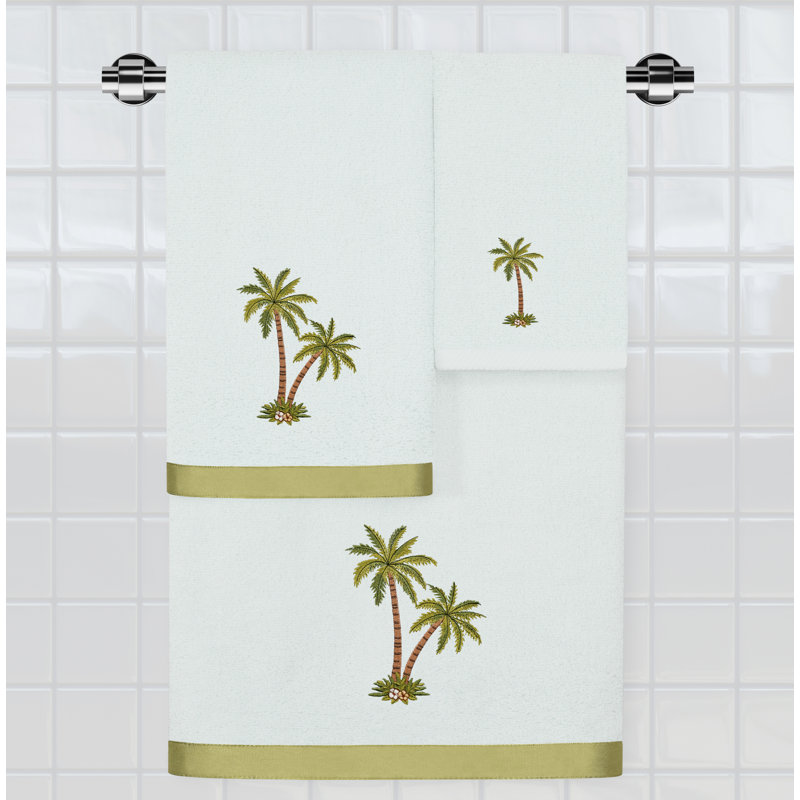 Anastasika 3 Piece Turkish Cotton Towel Set, Aqua