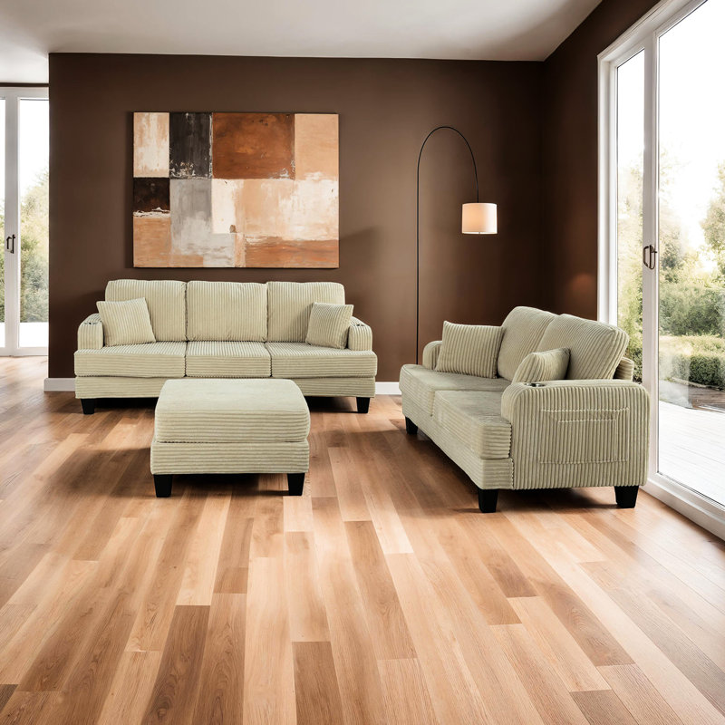 Contemporain, beige, velours côtelé, rangement, espace salon, espace principal