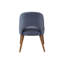 Chaise de salle à manger moderne de 2 personnes - Tissu bleu marine, structure en bois de pacanier massif, pieds-844887337