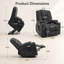 Fauteuil inclinable électrique gris pour les personnes âgées, avec un design spacieux, épais et bien rembourré; Comprend des fonctions de massage et de chauffage, deux ports USB et deux porte-gobelets en acier.