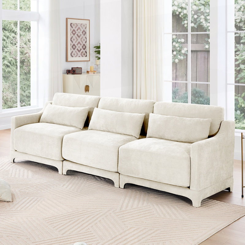 Canapé 106 po en chenille, Beige