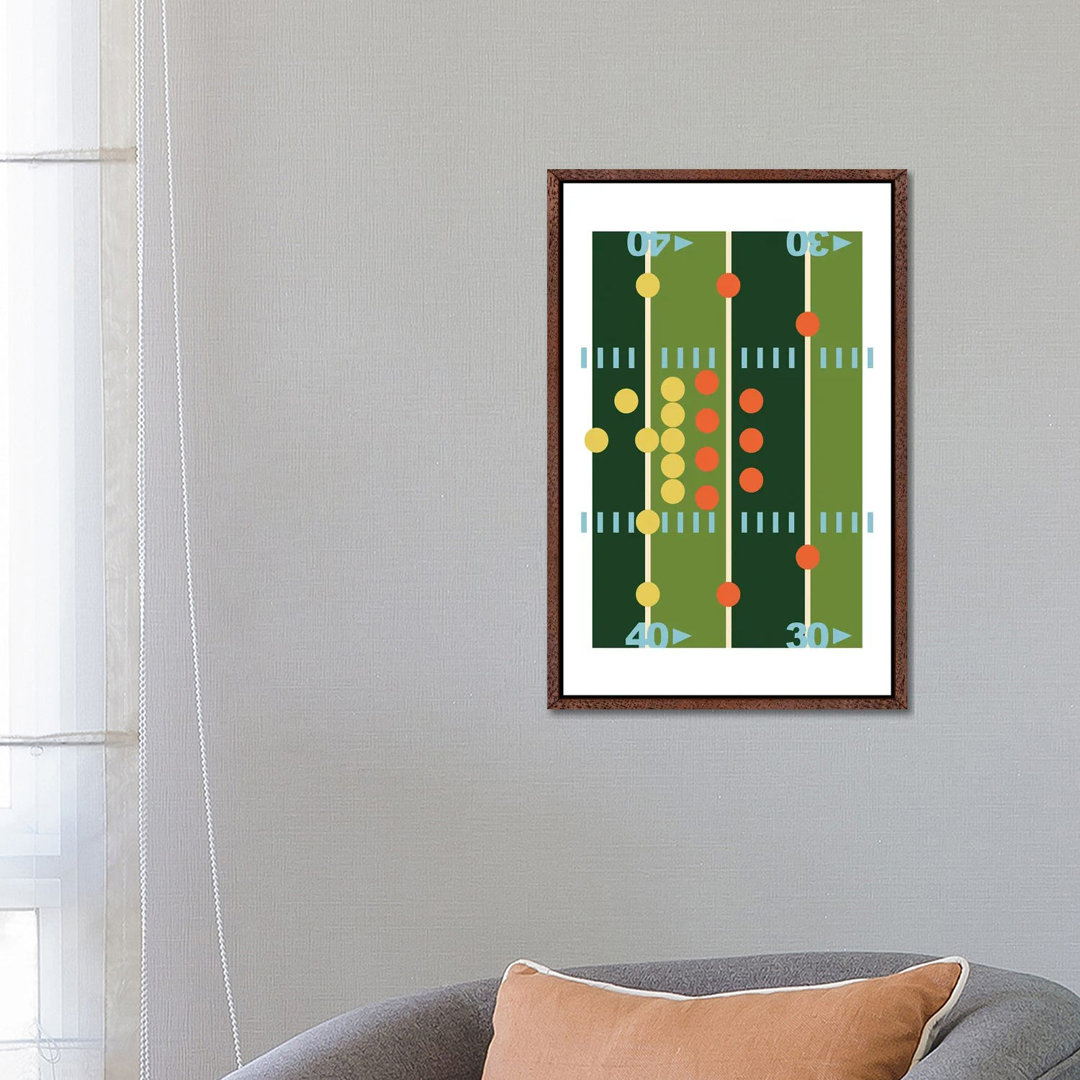 Football Field Modern Art von Beth Bordelon - Galerie-verpackte Leinwand Giclée auf Leinwand