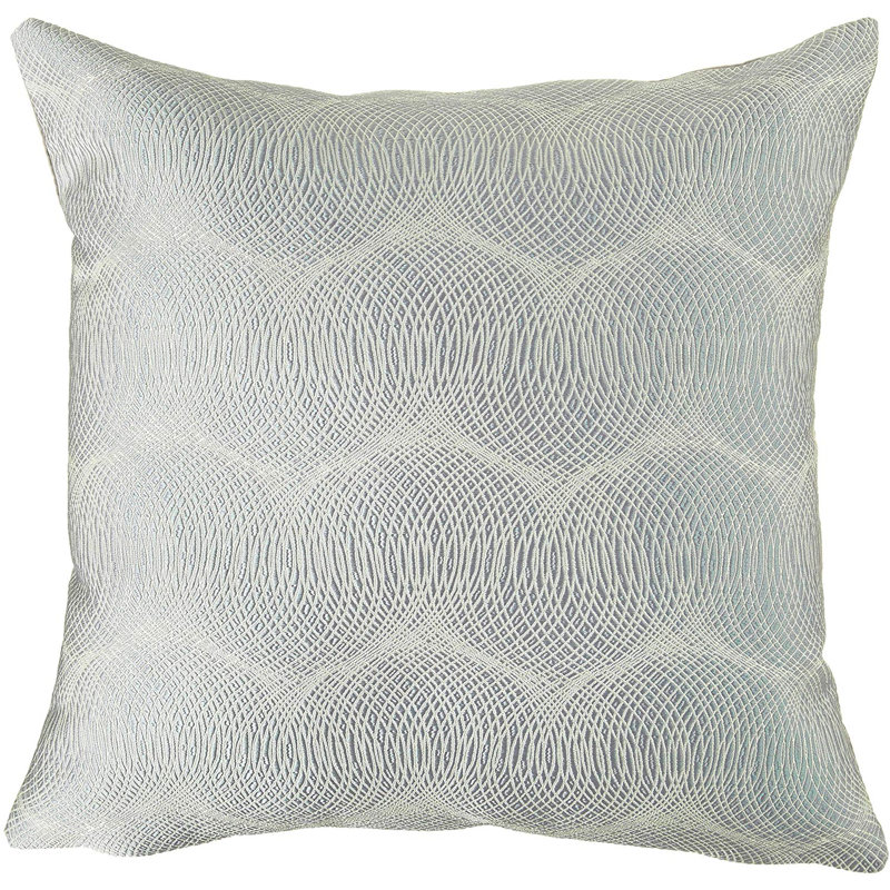 Circular Full Concentric Rings Design Throw Pillow, Silver