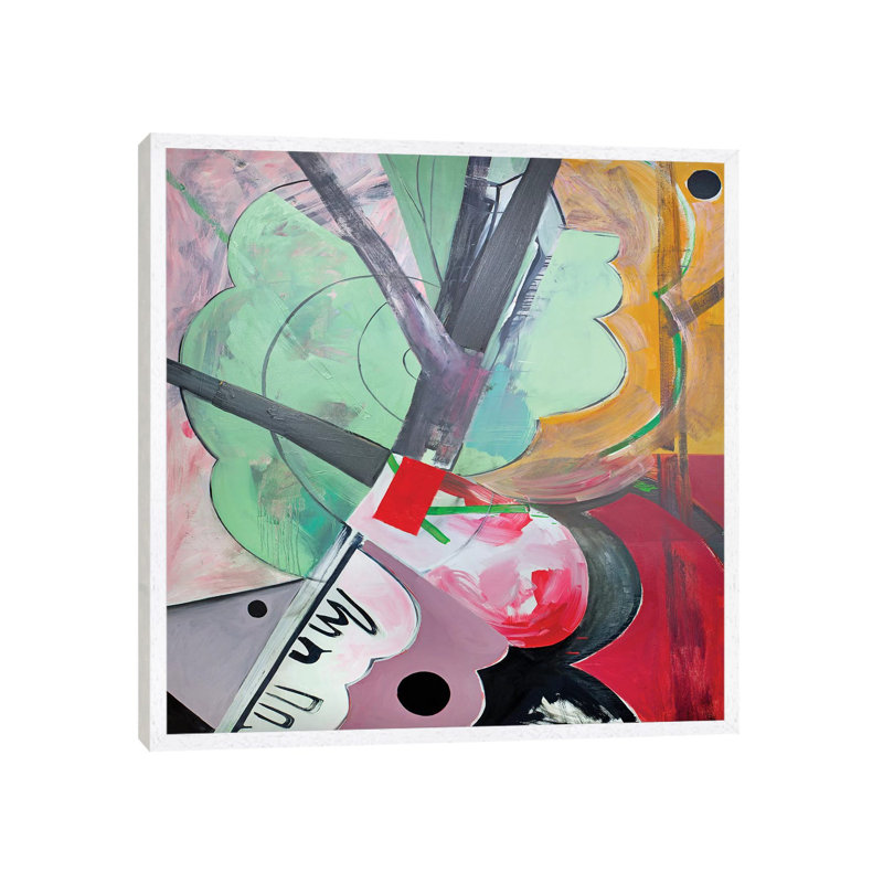 Intersection by Pamela Staker - Painting on Canvas, White Framed, 45.72 cm H x 45.72 cm W