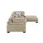 Canapé modulaire brun contemporain 4 pièces, repose-pieds inclus, coussins moelleux, revêtement en microfibre, meubles de salon en bois massif