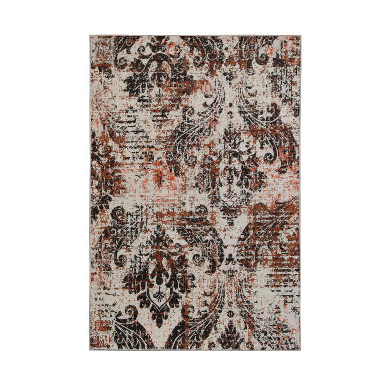 Tapis de couloir souple 2,6 x 4,9 pi | 100% polyester, hauteur de poils de 0,04 po | Antibactérien, antidérapant sous la surface | Tissé avec impression numérique 3D | Lavable à la machine | Durable et élégant pour les vestibules et les salons