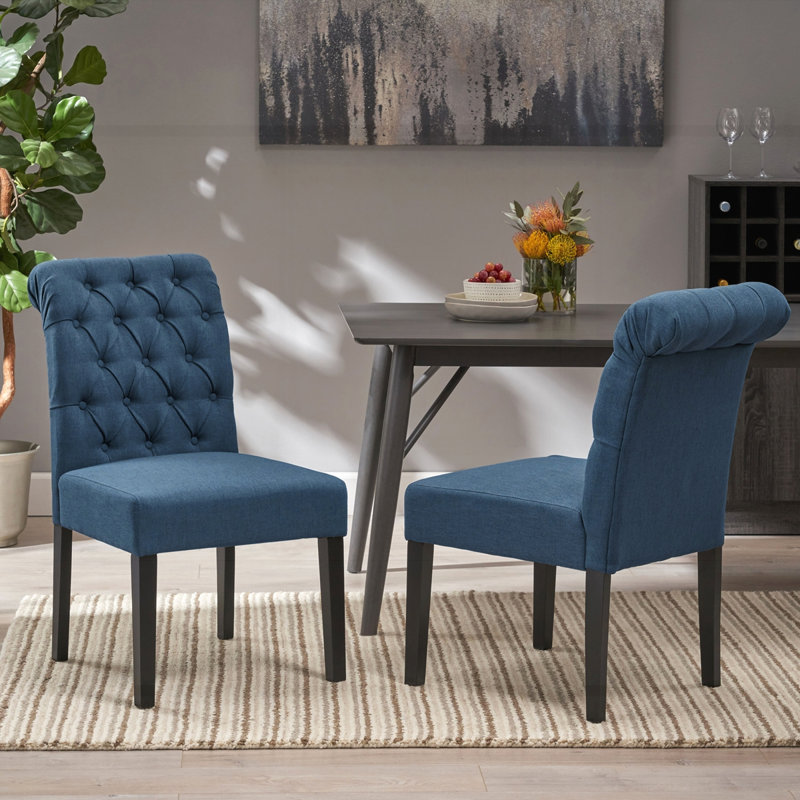 Reidsville 20'' H Tufted Upholstered Parsons Chair, Navy Blue