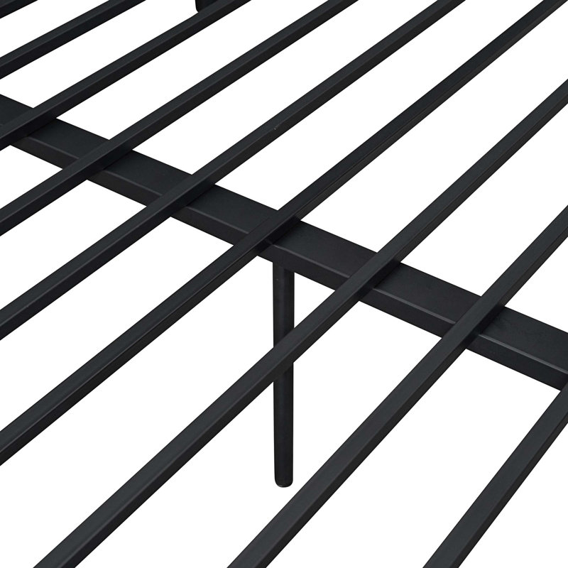 Full XL Over Queen Metal Bunk Bed, Noir