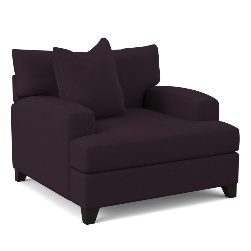 Fauteuil en polyester l 48 po Zani, Velours performance Bella Aubergine