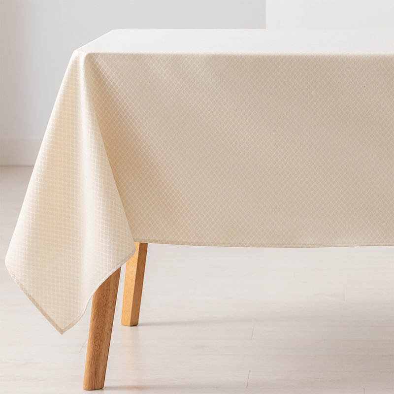 Anguilla Floral Cotton Tablecloth, 200cm W x 140cm L, Gold