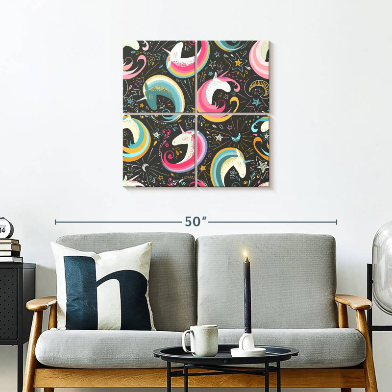Ashelle Cosmic Unicorn Pattern, 26" H x 26" W