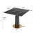 Modern Square Negotiation Table - 85Cm Black Sintered Stone Top, Black Wooden Legs With Metal Base-341698844