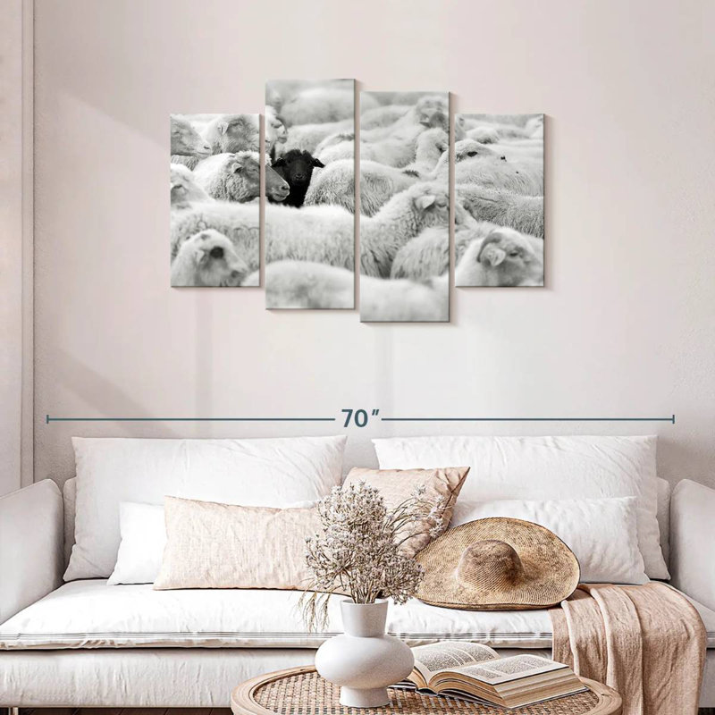 Distinct Black Sheep, 27" H x 43" W