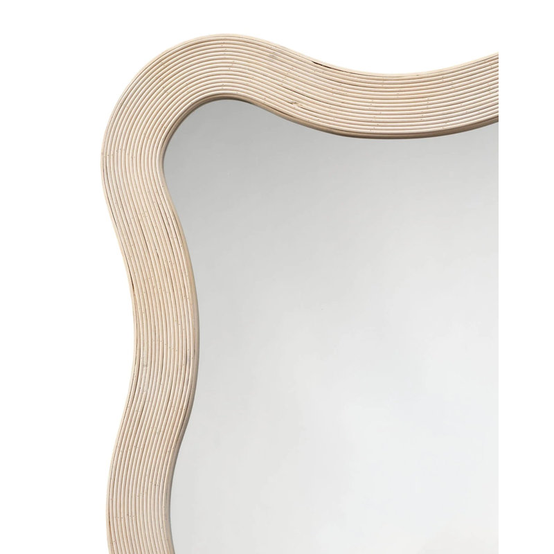 Dali Rectangle Bamboo / Rattan Mirror, Cream