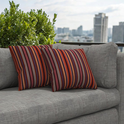 Coussins décoratifs Sunbrella® pour l'intérieur et l'extérieur, coussins carrés avec housses (ensemble de 2)