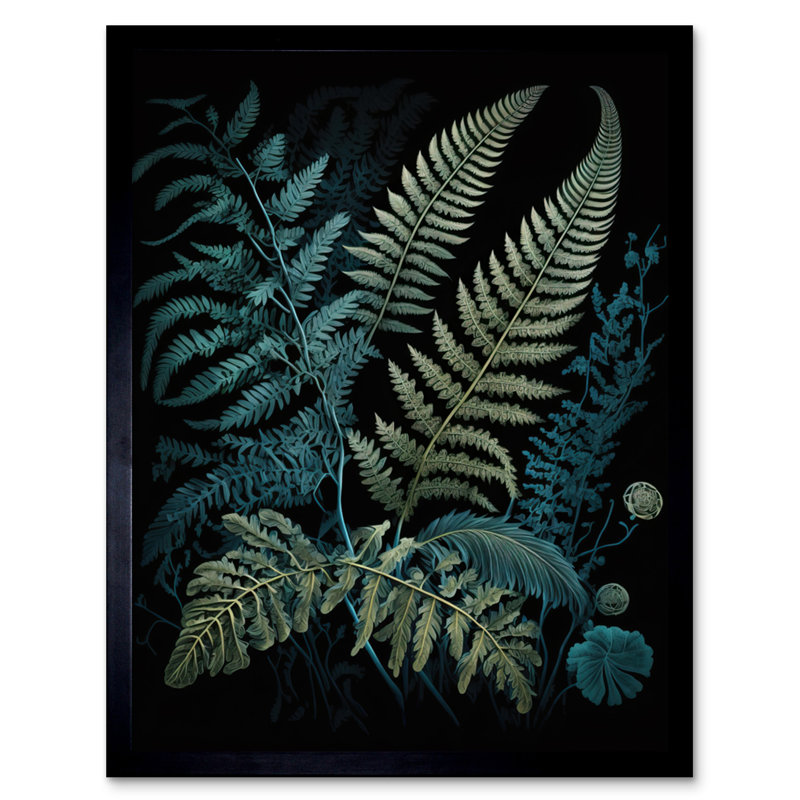 Ernst Haeckel Style LeafFern Fronds Single Picture Frame Wall Art