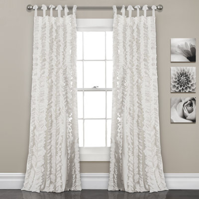 Sophia Ruffle Semi Sheer Curtain Pair