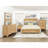 Natural Finish 2-Drawers Nightstand Storage Bedroom Furniture, Black Handles Bedside Table 1Pc