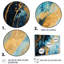 «Blue Sparkling Glam Gold Streams - Abstract Modern Waves», ensemble de reproduction d'art mural-452292761-452292836