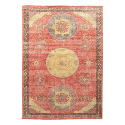 Distressed Homage Handmade Kilim Wool Floral Area Rug