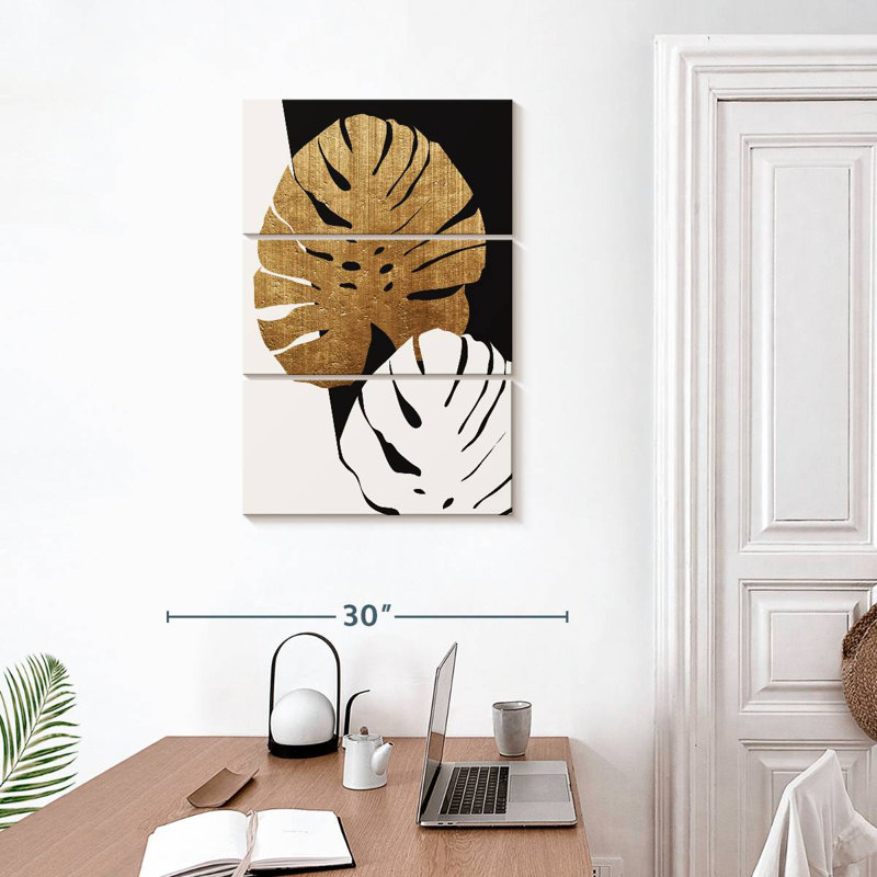 Harnek Monstera Leafs doré, H 32 po x l 20 po